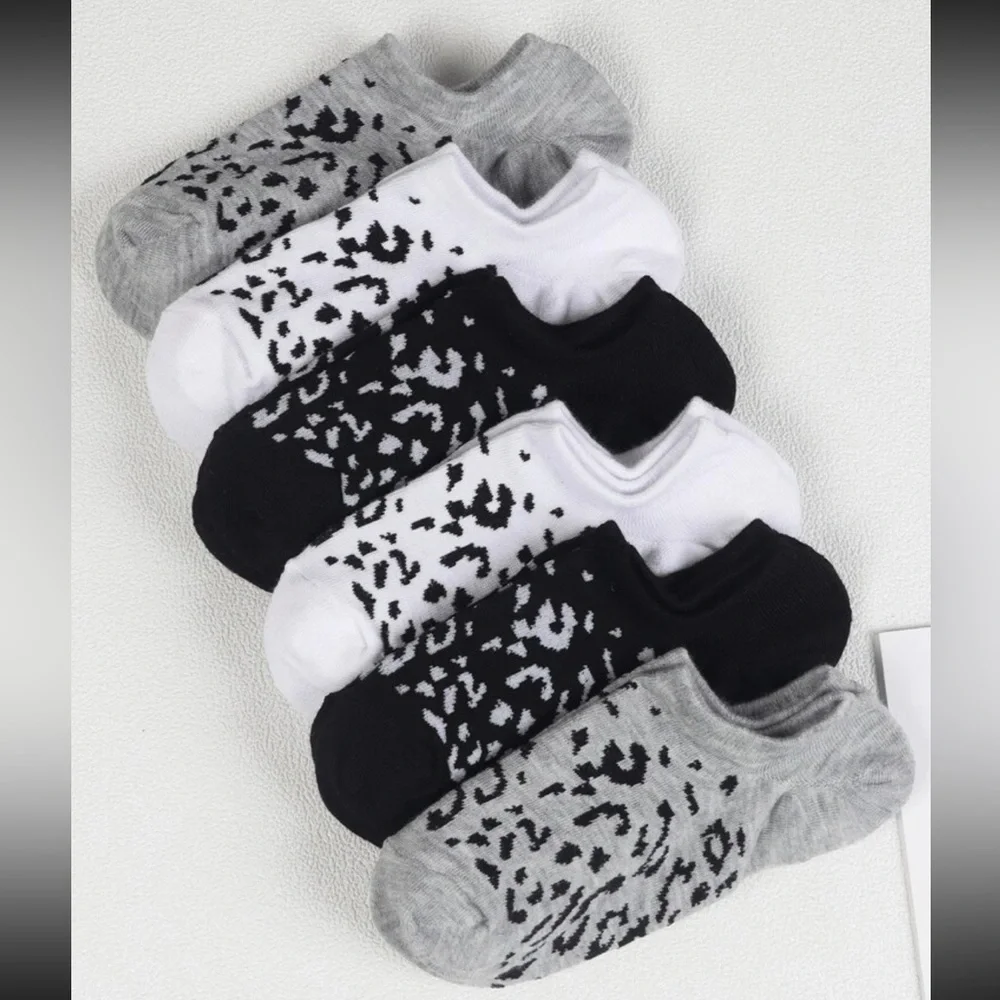 Leopard Print Ankle Sock Set (6 pairs) NEW 🏷️